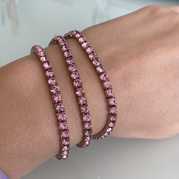 Swarowski Pink Crystal Bracelets - Picture 1 of 6